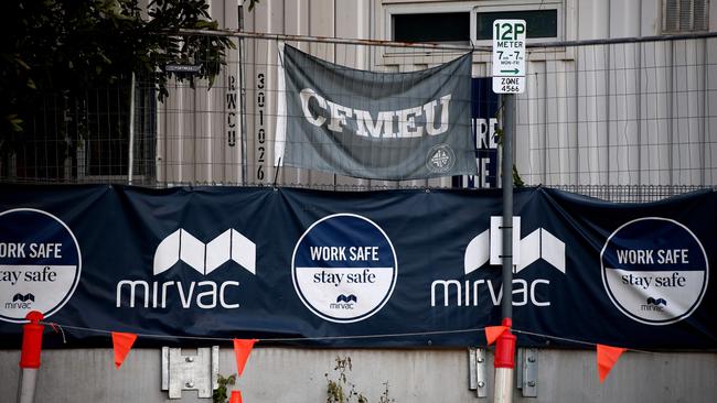 The CFMEU has been accused of serious misconduct. Picture: David Clark