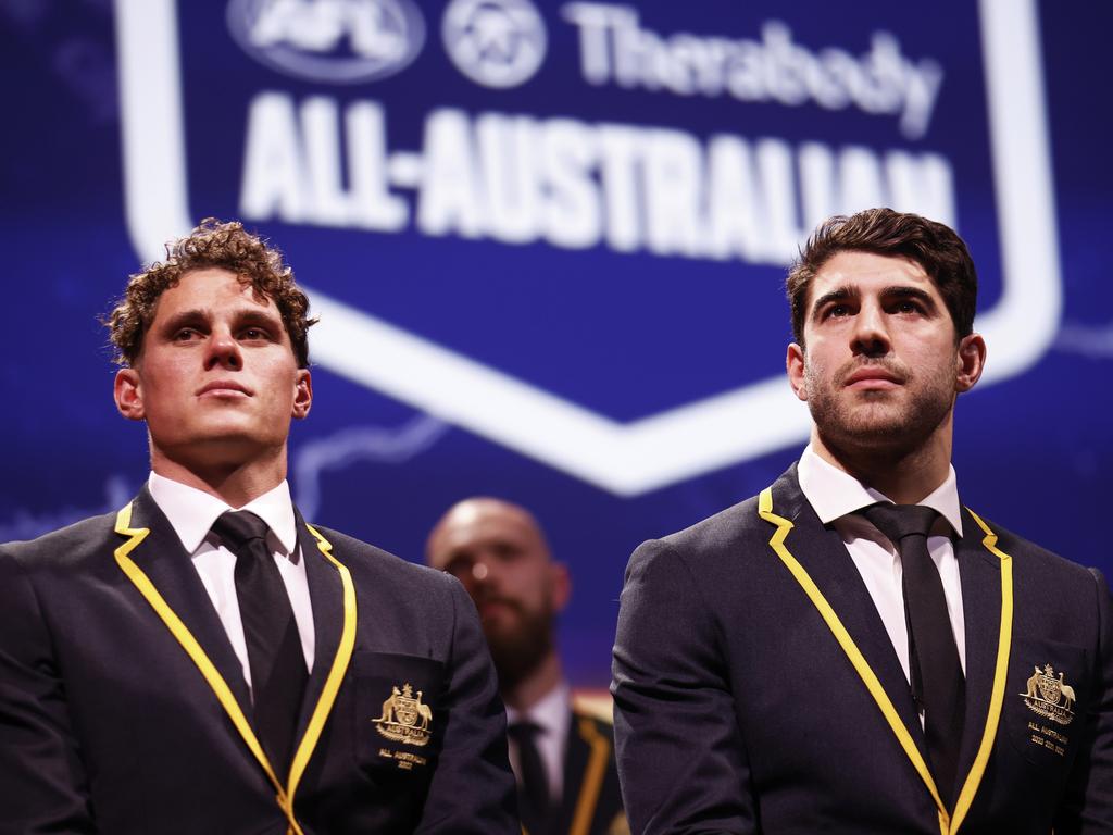 Coleman medallist Charlie Curnow and Melbourne jet Christian Petracca were easy selections. Picture: Getty Images