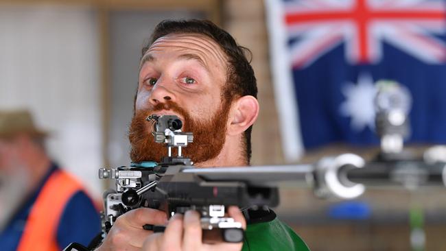 Dane Sampson of Queensland during the Australia Olympic Games 50 metre Three Position Rifle Men Nomination Trials at the South Australia State Range at Wingfield on March 20, 2020 . Picture: Mark Brake/Getty Images