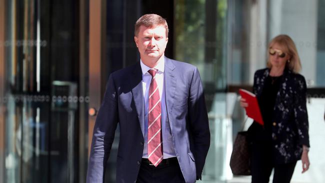 David Malcolm from Westpac leaving the banking royal commission at the Federal Court in Melbourne. (David Geraghty/The Australian)