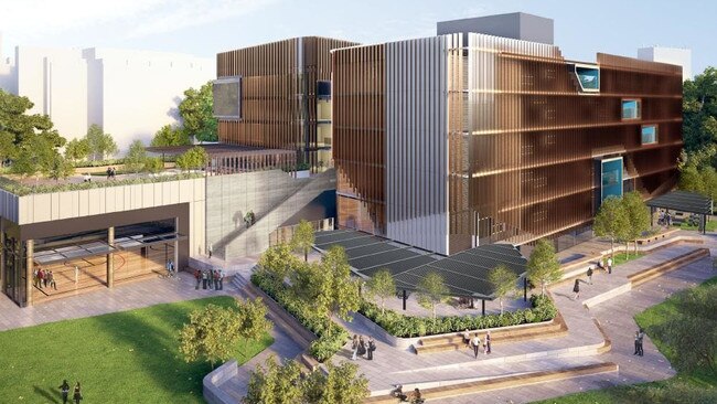 An artist's impression of the exterior of Adelaide Botanic High School.