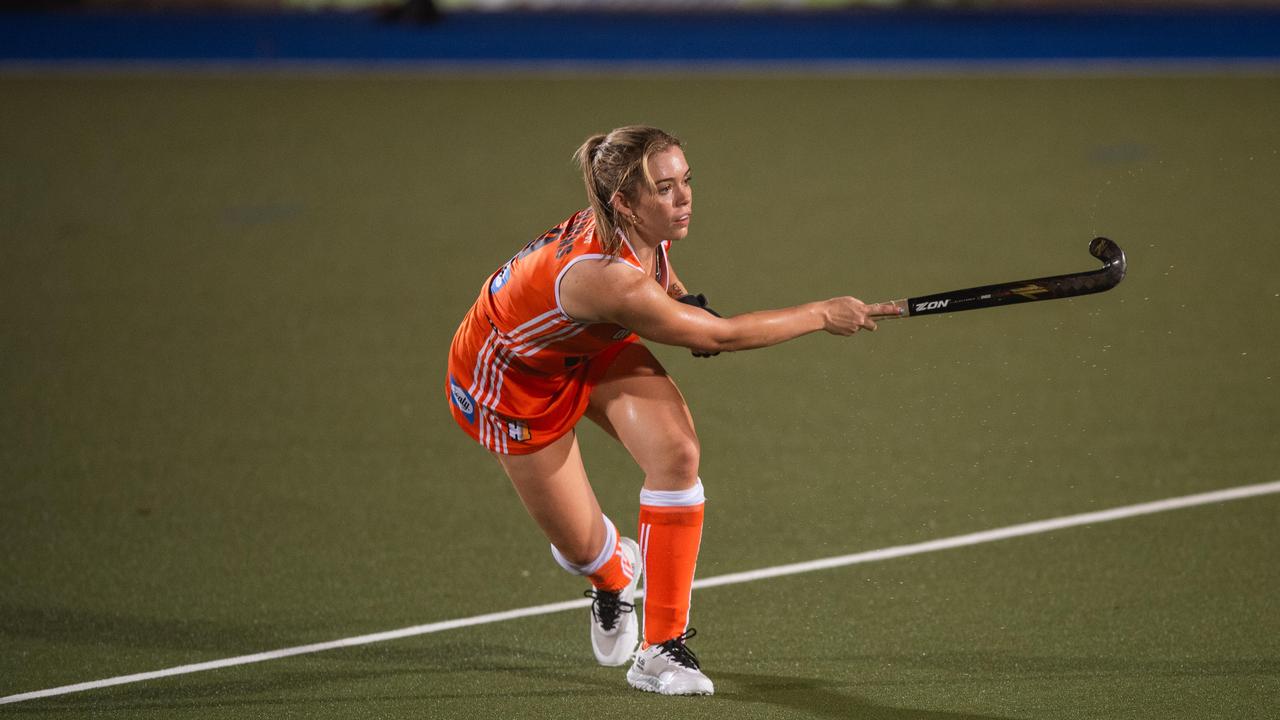 The first Festival of Hockey match between the Territory Stingers and Brisbane Blaze. Picture: Pema Tamang Pakhrin