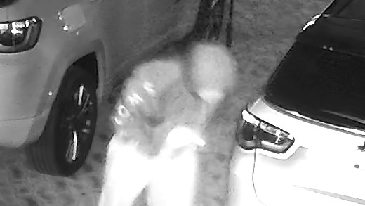 An image of an alleged theft from 2021 where police were searching for thieves over the theft of wheels from a new vehicle at the Ireland's Cairns car dealership on Mulgrave Rd in Bungalow. Picture: Supplied