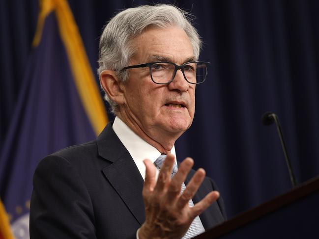 WASHINGTON, DC - NOVEMBER 02: U.S. Federal Reserve Bank Board Chairman Jerome Powell answers reporters' questions during a news conference following a meeting of the Federal Open Market Committee (FMOC) at the bank headquarters on November 02, 2022 in Washington, DC. In a move to fight inflation, Powell announced that the Federal Reserve is raising interest rates by three-quarters of a percentage point, the sixth interest rate increase this year and the fourth time in a row at rates this high.   Chip Somodevilla/Getty Images/AFP