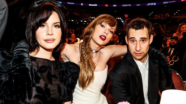 Lana Del Rey, Taylor Swift and Jack Antonoff attending the 66th GRAMMY Awards on Sunday. Photo: John Shearer/Getty Images for The Recording Academy