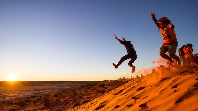 Outback in Focus photography competition finalist. Jumping off Big Red sand dune, Birdsville, photographed by Tom Corra.