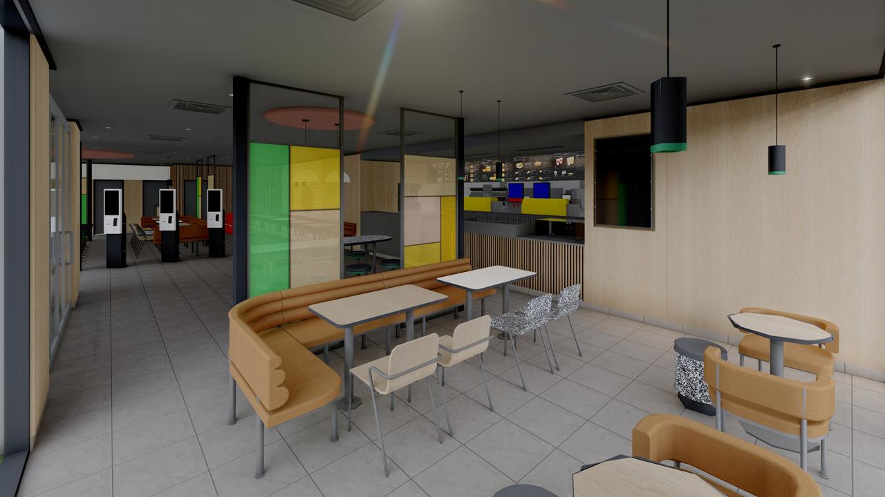 Artist’s impression of a remodelled interior at Goodna McDonald's. Picture: McDonald's Australia.