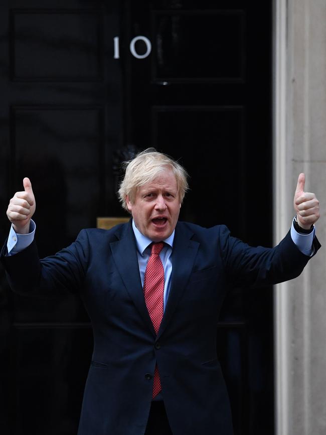 Britain's Prime Minister Boris Johnson participates in a national "clap for carers" to show thanks for the work of Britain's NHS. Picture: Ben Stansall