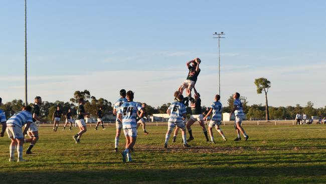 Spectators cheer on as they watch the A Grade Roma vs Condamine match at the Roma Rugby Races at Bassett Park. Picture: Chloe Cufflin.