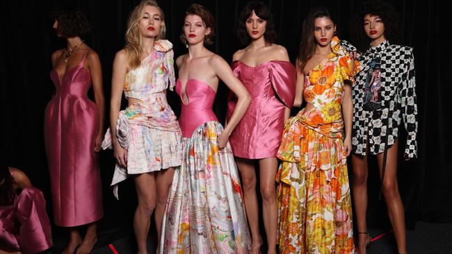 Models prepare backstage ahead of the ALEMAIS show during Afterpay Australian Fashion Week 2023 at Carriageworks on May 15, 2023 in Sydney, Australia. Picture: Mark Nolan/Getty Images for AAFW