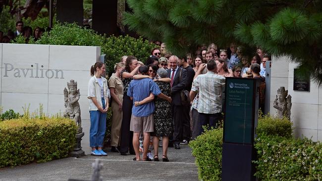 Mr Wong was farewelled at Lotus Pavilion at Macquarie Park Cemetery and Crematorium. Picture: NewsWire / Flavio Brancaleone