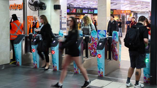 Queensland commuters take advantage of 50c public transport fares in Brisbane in August. Picture: NewsWire/Tertius Pickard