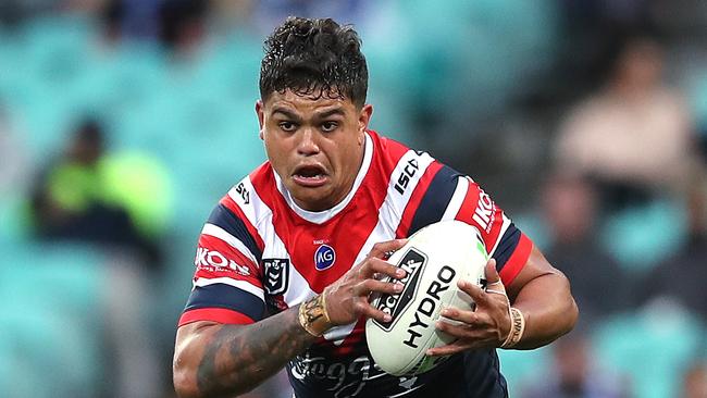 Roosters' Latrell Mitchell during NRL match Sydney Roosters v Canterbury Bulldogs at the SCG. Picture. Phil Hillyard