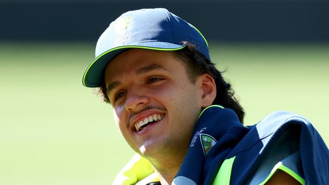 MELBOURNE, AUSTRALIA - DECEMBER 25: Sam Konstas of Australia looks on during an Australia Men's Test Squad training session at Melbourne Cricket Ground on December 25, 2024 in Melbourne, Australia. (Photo by Josh Chadwick/Getty Images)