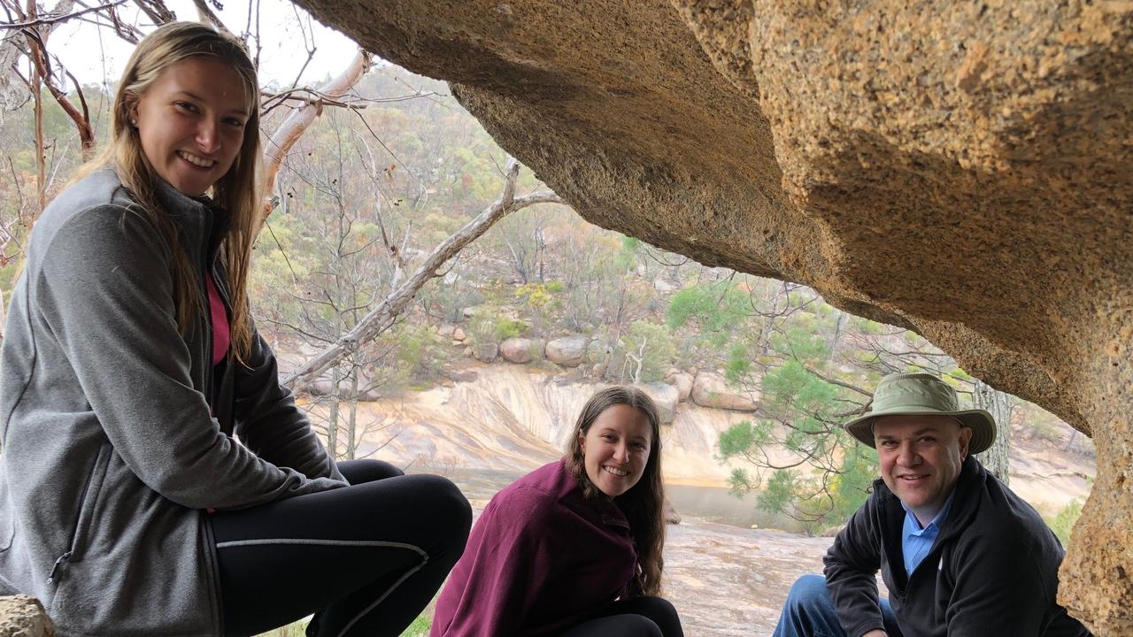 Dr John Gerrard with his daughters Catherine and Alexandra.