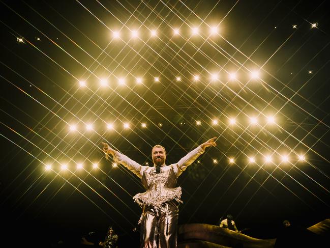 Sam Smith performs at Rod Laver Arena during their Gloria tour. Picture: Naomi Rahim/WireImage