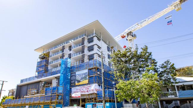 General photograph of cinema and Lato Baia apartments development in Wynnum in September last year. Picture: Richard Walker