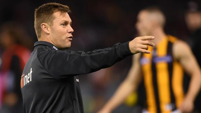 Hawks assistant coach Sam Mitchell says every coach has to be a “part-time psychologist”. Picture: AAP