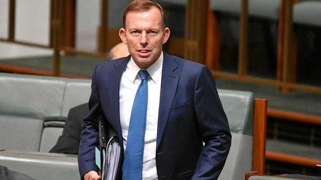 Former prime minister Tony Abbott during Question Time in the House of Representatives at Parliament House in Canberra. (AAP Image/Mick Tsikas). Picture: MICK TSIKAS-AAP