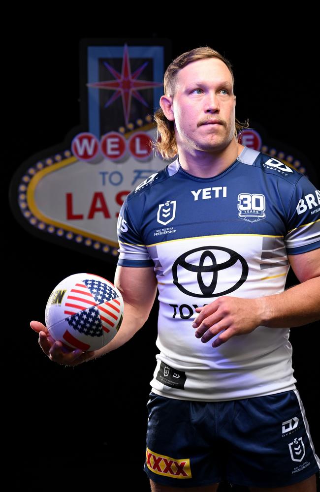 North Queensland Cowboys co-captain Reuben Cotter ahead of the announcement of next year's round one Las Vegas match-up against Newcastle. PHOTO: NRL