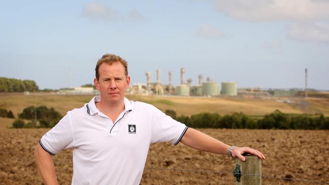 Lakes Oil operations manager Tim O'Brien, at Origin's gas processing plant on top of the Iona gas field, near Port Campbell. (Stuart McEvoy/The Australian)