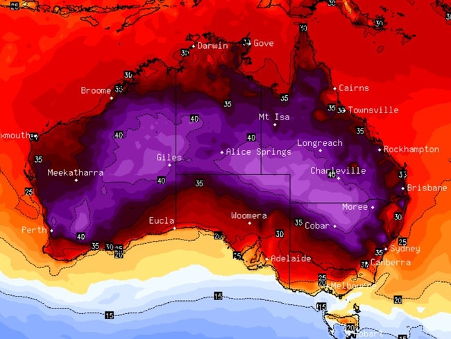 Extreme and severe heatwaves are tipped to sweep Queensland and NSW. Picture: Stormcast.