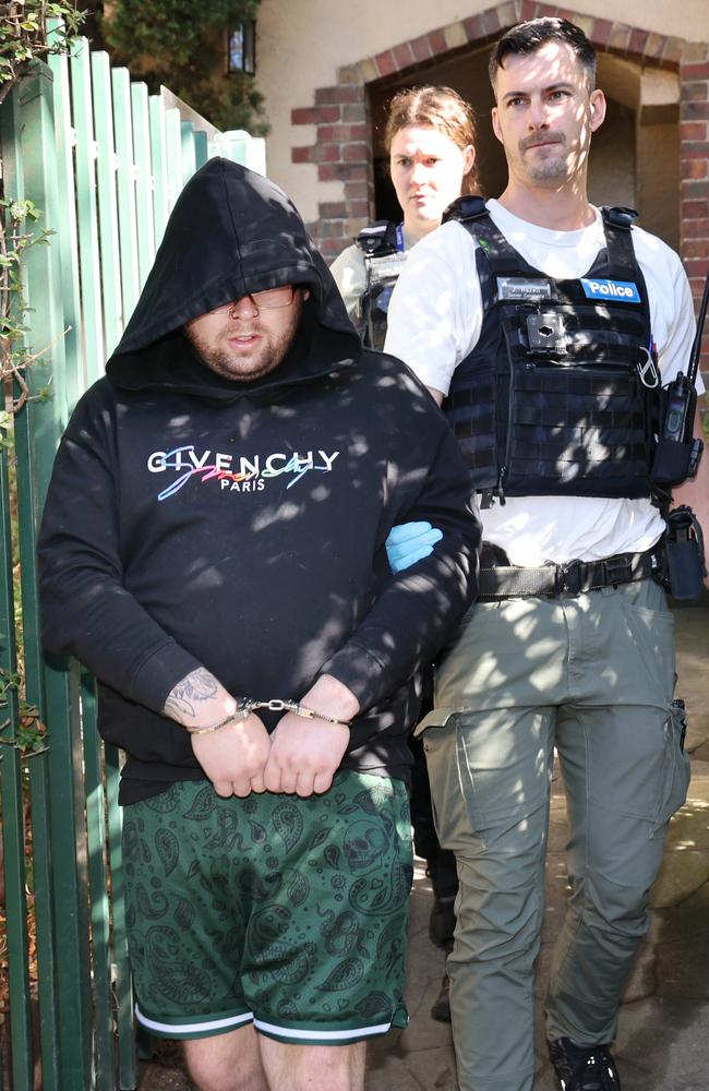 An accused drug trafficker was arrested at his St Kilda home. Picture: David Crosling