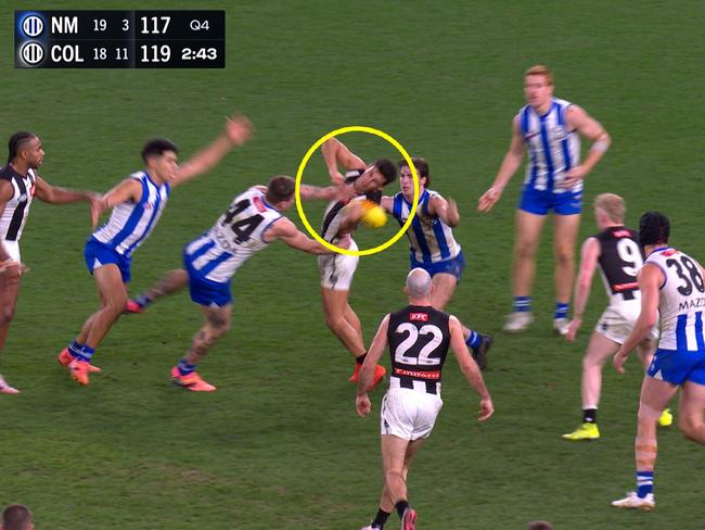 An AFL great believes Nick Daicos is “umpired differently” under a “superstar tax” in the fallout from Collingwood’s contentious one-point win over North Melbourne.