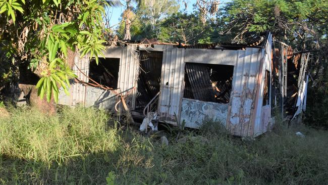 The remains of the home at 252 Grubb Street, Koongal, taken in May 2023, after the fire in August 2022 destroyed it.