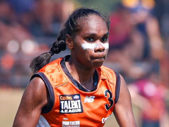Marika Carlton playing for the NT Talent Academy. Picture: Celina Whan / AFLNT Media