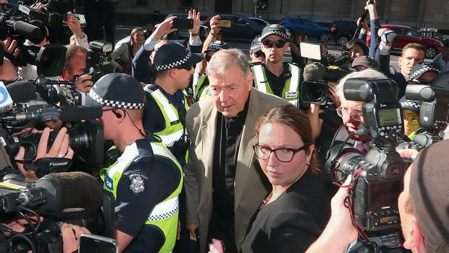 George Pell at the Melbourne County Court in February 2019. Picture: Getty Images