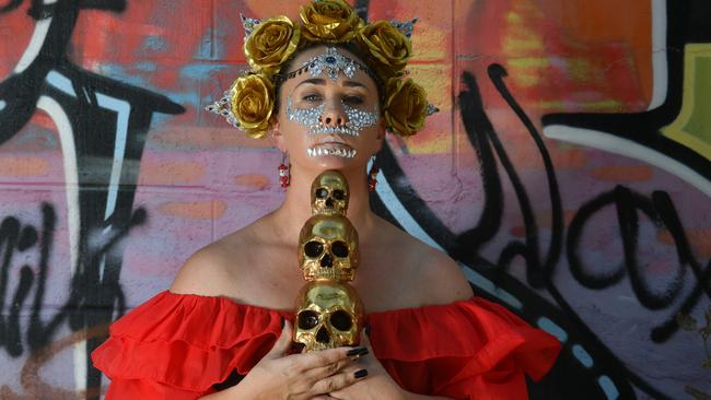 Global Dance Collective director Cara Griffin is set for this Saturday's Day of the Dead Fiesta at Otherwise. Picture: Evan Morgan