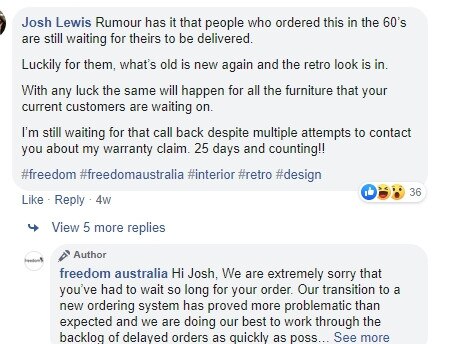 Freedom Furniture customers have been left outraged after experiencing significant delays in receiving their ordered goods.