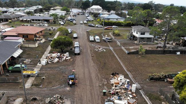 The clean up continues in Lismore after record rains and flood hit the northern NSW town. Picture: Toby Zerna