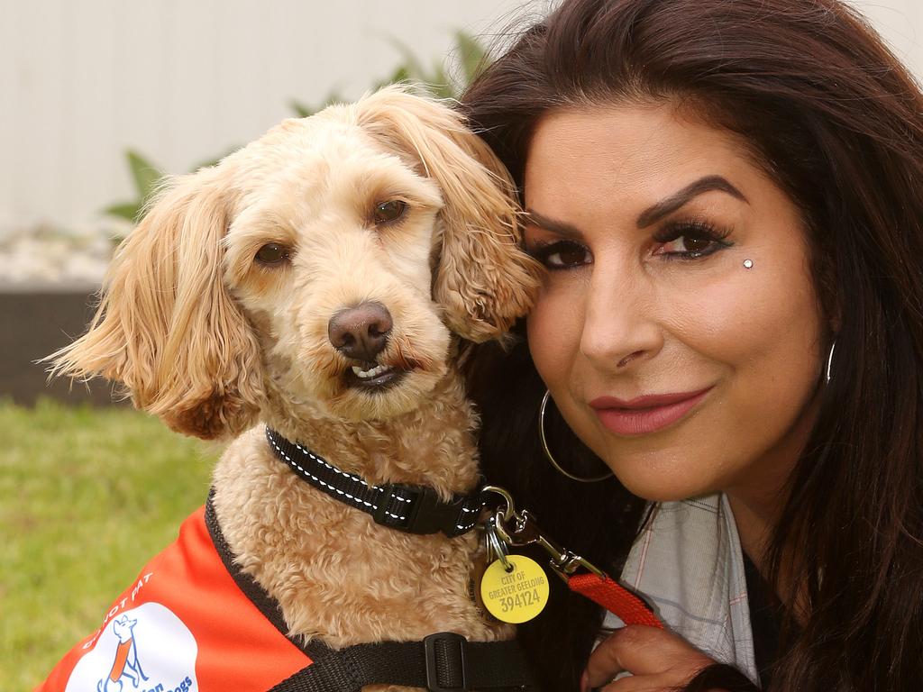 Leopold Lions helped fund a guide dog called Honey for Danielle Gumina. Picture: Alison Wynd