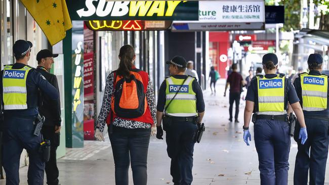 Operation Protocol involves cooperation between police, Melbourne City Council and the Salvation Army.. Picture: David Caird