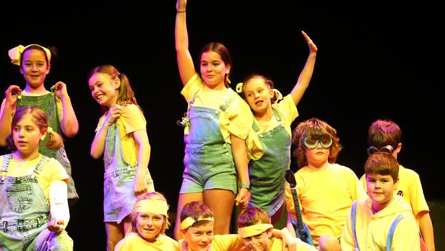 Anglesea Primary School students performing at the Geelong Schools Music and Movement Festival. Picture: Alison Wynd