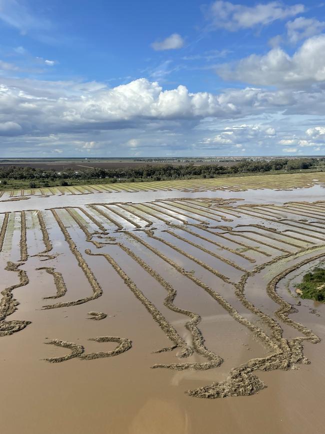 Moree Cattle farmer David Watts surveyed the damage to farmland in a neighbour’s helicopter. Picture: David Watts