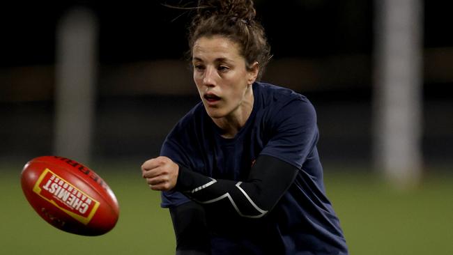 Peterson has kept up her training regimen since the last AFLW season ended. Picture: Getty Images