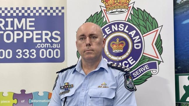 Acting Chief Superintendent Chris Hodgman addresses the media on Operation Dryandra and youth crime in Cairns and the greater region. Picture: Peter Carruthers