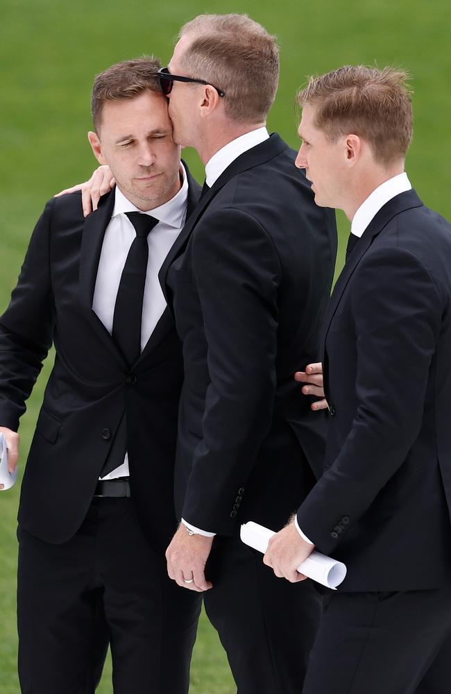 The brothers each delivered their own touching tribute. Picture: Michael Willson/AFL Photos