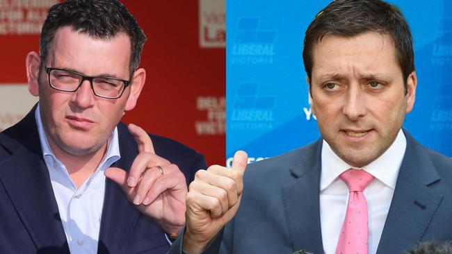 Victorian premier Daniel Andrews and Opposititon leader Matthew Guy.