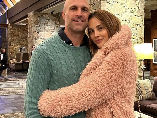 Bec and Chris Judd in Whistler, Canada. Picture: Instagram/Bec Judd.