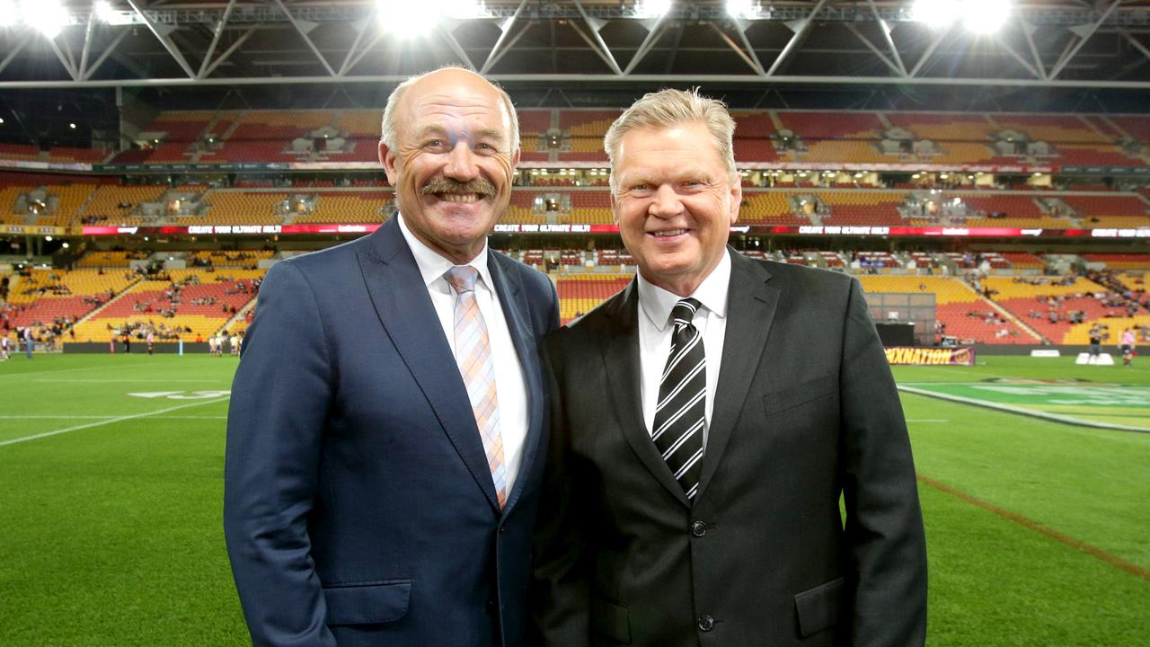 Wally Lewis with Paul Vautin at Suncorp Stadium.