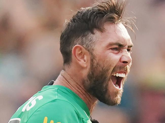 Glenn Maxwell of the Stars celebrates a wicket during the Big Bash League (BBL) cricket match between the Melbourne Stars and Perth Scorchers at the MCG in Melbourne, Saturday, January 18, 2020. (AAP Image/Michael Dodge) NO ARCHIVING, EDITORIAL USE ONLY, IMAGES TO BE USED FOR NEWS REPORTING PURPOSES ONLY, NO COMMERCIAL USE WHATSOEVER, NO USE IN BOOKS WITHOUT PRIOR WRITTEN CONSENT FROM AAP