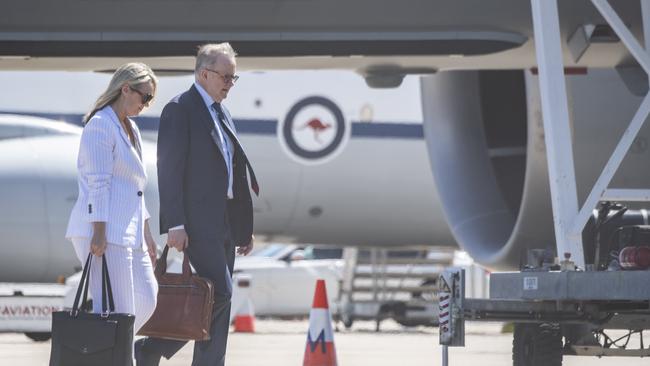 Prime Minister Anthony Albanese and Jodie Haydon travelled to Washington last year for an official visit with US President Joe Biden. Picture: NewsWire / Monique Harmer