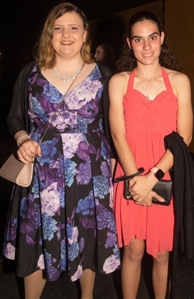 Tahlia Houston and Tamara Hopkins from Mackay Northern Beaches State High School at the 2022 Mocktail Dance Party. Picture: Michaela Harlow