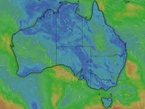 The country is set to be lashed by rain. Picture: Windy.com