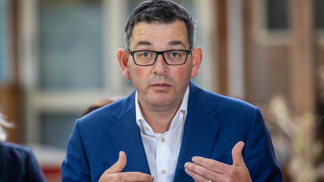 Premier Dan Andrews has blamed Covid for the state’s economic woes. Picture: Jake Nowakowski