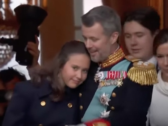 Princess Josephine shares a tender moment with her father.